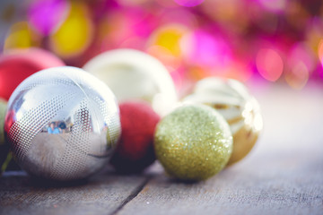 Christmas decoration on abstract bokeh