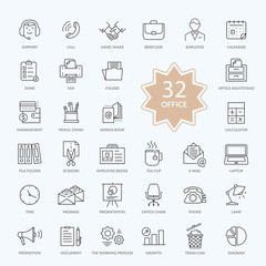 Set of Office Items Icons