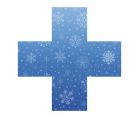 Obraz premium cross christmas icon with snow