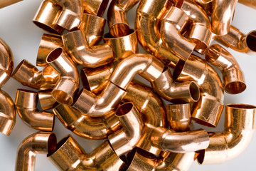 copper pipe and fittings.