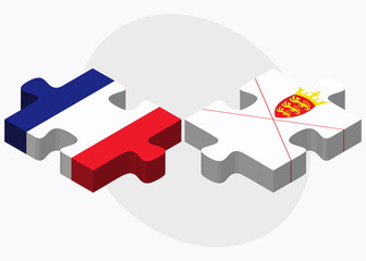 France and Jersey Flags