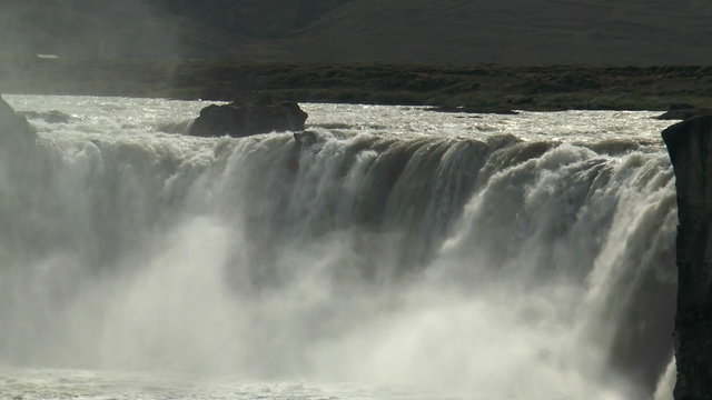 spectacular godafoss waterfall in iceland closeup