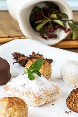 Cream and pastries, typical Christmas sweets in Spain