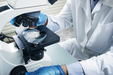 Laboratory Microscope. Scientific and healthcare research background.