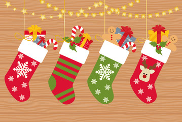 Christmas socks with gifts