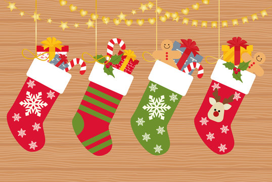 Christmas socks with gifts