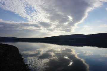 Clouds reflection in the sea