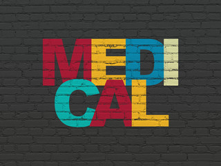 Medicine concept: Medical on wall background