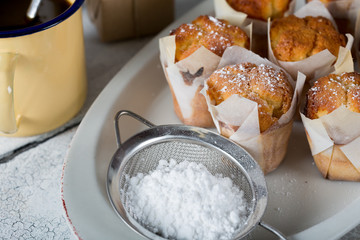 Coffee with homemade muffins