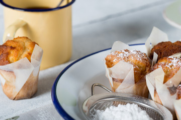 Cafe with homemade muffins