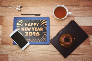 Naklejka premium Composite image of new year graphic