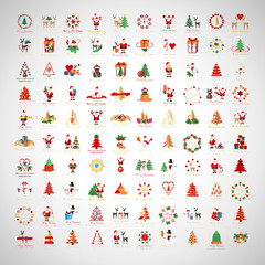 Christmas Icons And Elements Set