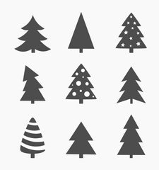 Christmas trees shapes collection