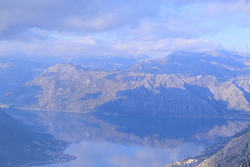Fototapeta premium Mountain landscape with the image of Montenegro