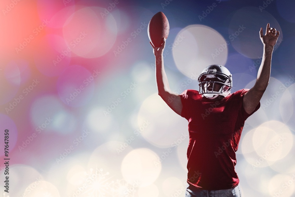 Canvas Prints Composite image of american football player cheering