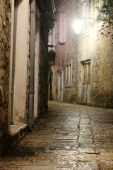 Fototapeta na wymiar Old town of Budva, Montenegro in a night
