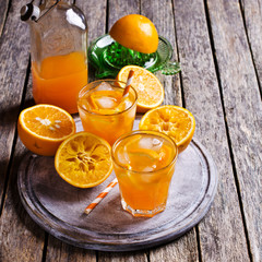 Orange cocktail with ice