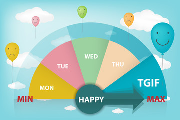 Thank god it's friday! (tgif) infographic in vector eps10