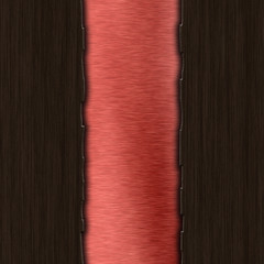 Background with dark wood over brushed metal