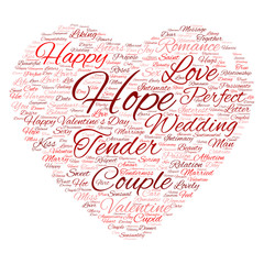 Conceptual Valentine heart word cloud