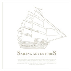 Set of sailing boat and nautical logos.