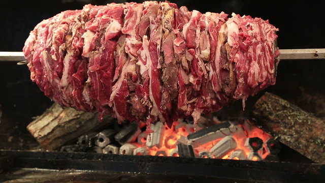 Traditional oriental cuisine kebab cooking