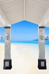 veranda on the beach sand