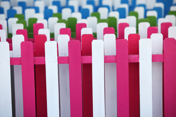 colorful wooden lath as background.