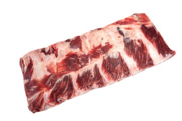Beef Meat. Raw Black Angus Marbled Beef Ribs Isolated