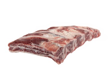 Beef Meat. Raw Black Angus Marbled Beef Ribs Isolated