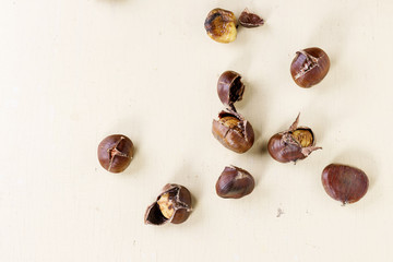 grilled edible chestnuts