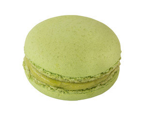 Green Macaroon isolated on white