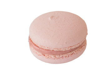 Pink Macaroon isolated on white