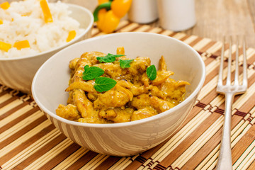 Chicken curry with rice