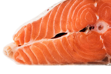 Piece of raw salmon isolated