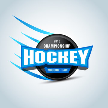 Hockey sport team logotype template. Hockey team logo template. Hockey emblem, logotype template, t-shirt apparel design. Sport badge for tournament or championship.