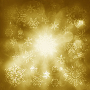Christmas luxuty background with snowflakes and lights.