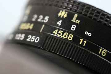 Lens of vintage camera from USSR