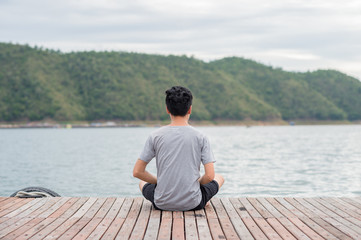 Fototapeta premium Meditate at the end of the bridge