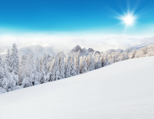 Obraz premium Winter Alpine snowy landscape