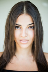Fototapeta premium Close up portrait of beautiful young woman