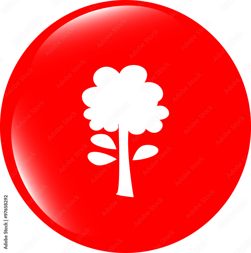 Poster vector tree icon on round button collection original illustration