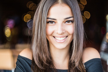Close up portrait of beautiful young woman