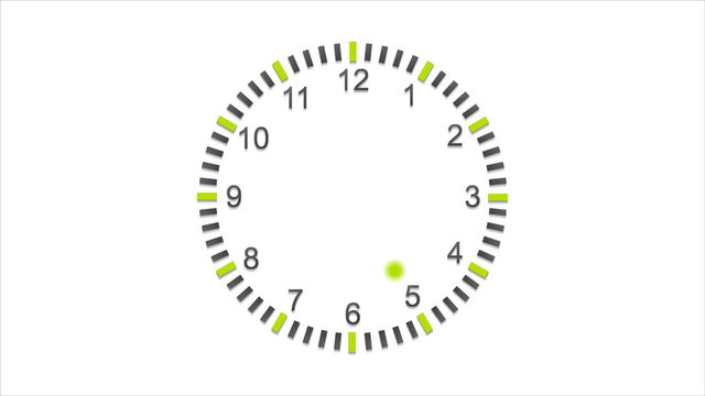 Abstract flat wall clock background. Video animation HD 1920x1080
