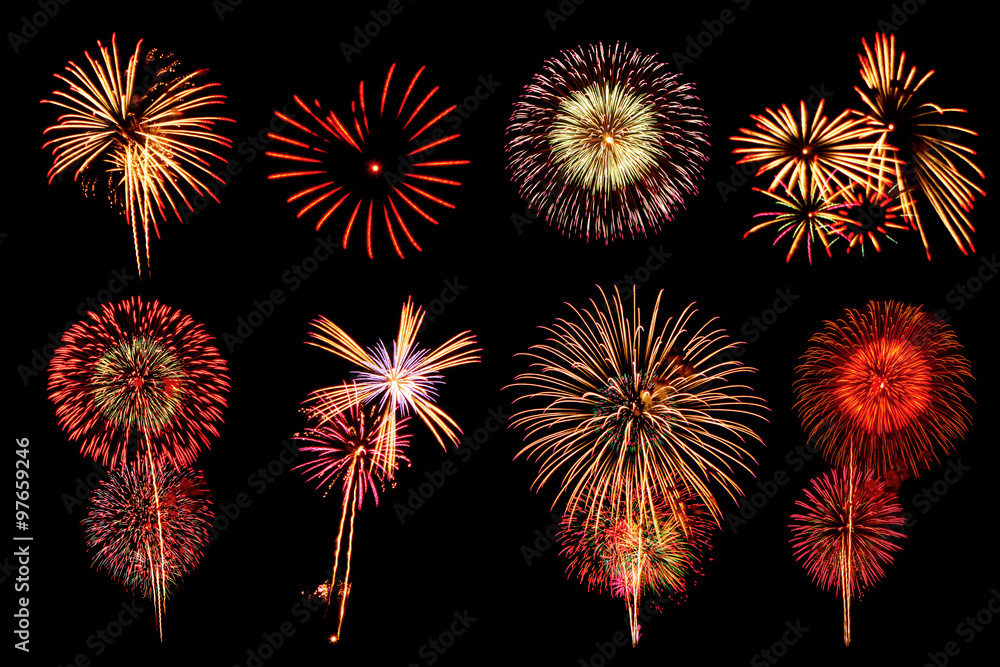 Wall mural fireworks.