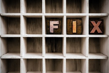 Fix Concept Wooden Letterpress Type in Draw