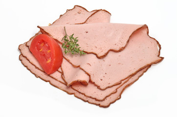 Leberkäse in feinen Scheiben