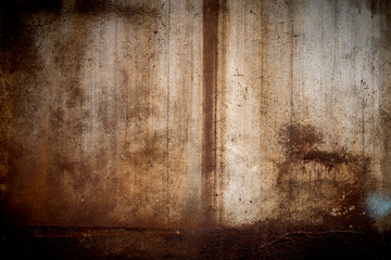 Closeup of the rust on the old and weathered wall