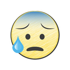 Gesicht mit offenem Mund und kaltem Schweiß