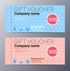 Gift voucher template with colorful modern style